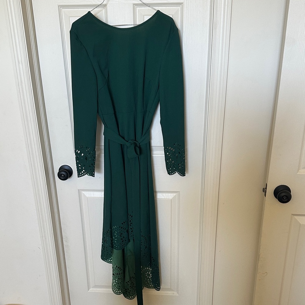 SHEIN Dark Green Lace Cuff Dress